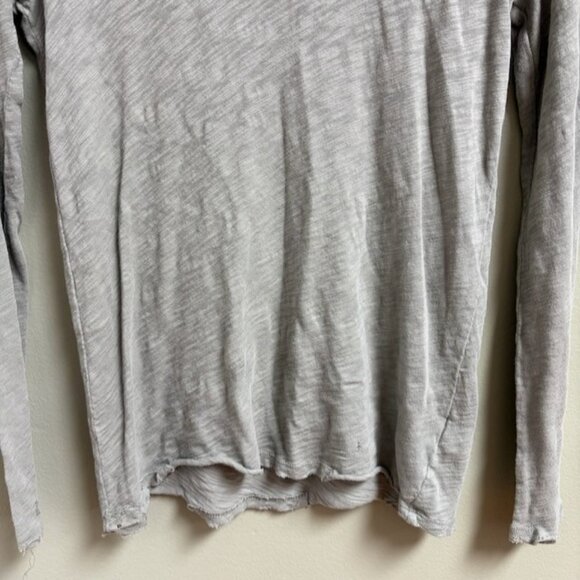 ATM Womens Slub Jersey Long Sleeve Destroyed Wash Tee Green Size XS Distressed - Picture 3 of 11